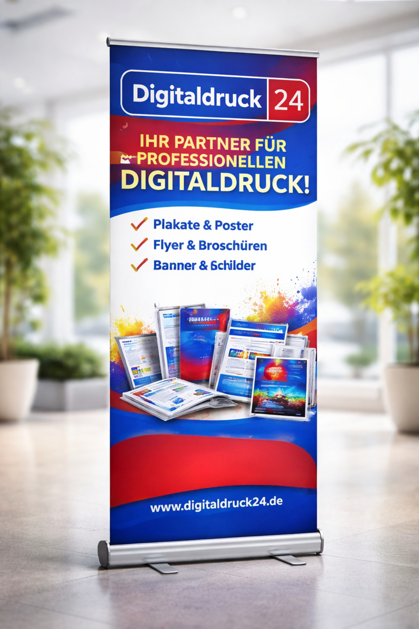 Roll-up drucken – professionelle Roll-up Banner für Messe, Präsentation und Außenwerbung bei digitaldruck24.shop
